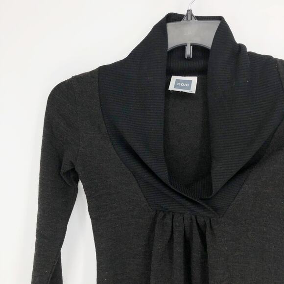 Nom Maternity Womens Luna Sweater XS Dark Gray Stretch Shawl Collar Knit - Picture 4 of 9